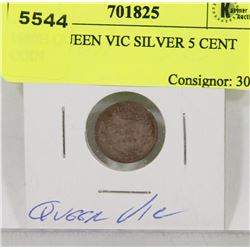 1880H QUEEN VIC SILVER 5 CENT COIN