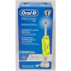 ORAL-B PRO 500 SUPERIOR PLAQUE REMOVAL RECHARGEABLE