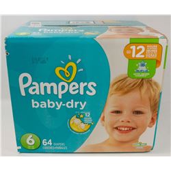 BOX OF 64 PAMPERS BABY DRY SIZE 6 DIAPERS