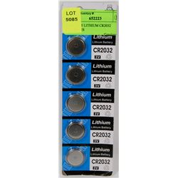 PACK OF 5 LITHIUM CR2032 BATTERIES