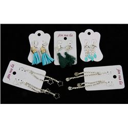 NEW! 5 PAIRS OF DESIGNER FASHION EARRINGS