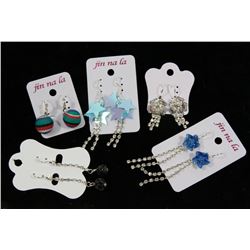 NEW! 5 PAIRS OF DESIGNER FASHION EARRINGS