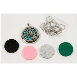 NEW! ESSENTIAL OIL DIFFUSER LOCKET PENDANT SET