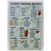 Image 1 : NEW! 12" X 8" CLASSIC COCKTAIL RECIPES METAL SIGN