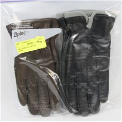 2PK LADIES LEATHER GLOVES LARGE.