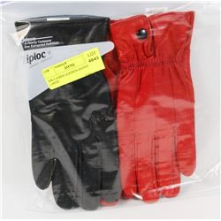 2PK LADIES LEATHER GLOVES LARGE.