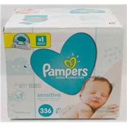 BOX OF 336 PAMPERS SENSITIVE BABY WIPES