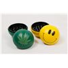 Image 1 : LOT OF TWO GRINDERS (HAPPY FACE, PLANT LEAF)