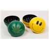 Image 1 : LOT OF TWO GRINDERS (HAPPY FACE, PLANT LEAF)
