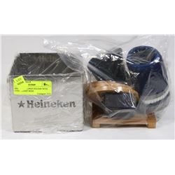 HEINEKEN NAPKIN HOLDER WITH COORS LIGHT BEER