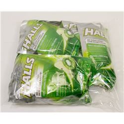 BAG OF ASSORTED HALLS COUGH DROPS.