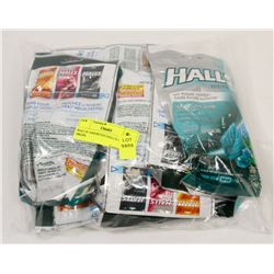 BAG OF ASSORTED HALLS COUGH DROPS.