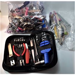 6)  HUGE LOT OF WATCHES, WATCH BANDS