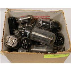 BOX OF ESTATE RADIO & AMP TUBES.