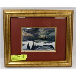 FRAMED AND MATTED F. CARMICHAEL ART.