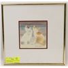 Image 1 : FRAMED AND MATTED CATS WATER COLOR SIGNED BY