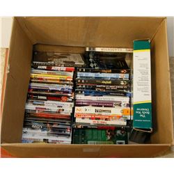 BOX OF OVER 50 DVDS INCL MEN WITH BROOMS, CRIMINAL