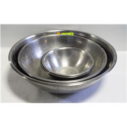 LOT OF 6 ASSORTED S/S MIXING BOWLS