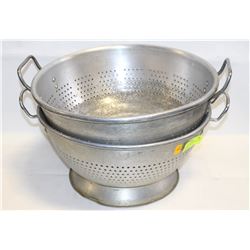 TWO 16" COMMERCIAL ALUMINUM COLANDERS