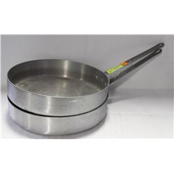 TWO 14" COMMERCIAL ALUMINUM SAUCE PANS