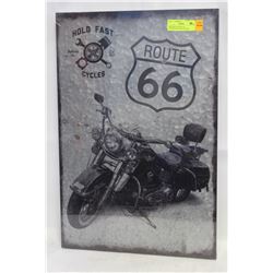 NEW METAL ROUTE 66 MOTORCYCLE WALL DECOR