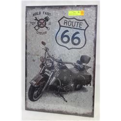 NEW METAL ROUTE 66 MOTORCYCLE WALL DECOR