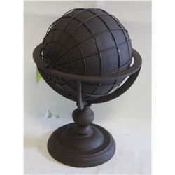 NEW 12.5” HIGH ALL METAL ACCENT GLOBE DECOR