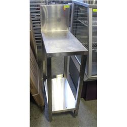 STAINLESS STEEL EQUIPMENT STAND W/ BACKSPLASH