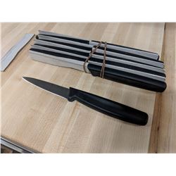 3.25” PARING KNIVES W/BLACK HANDLE - LOT OF 12