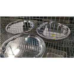 14" ROUND CHROME PLATED STEEL PLATTERS - LOT OF 3