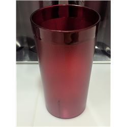 12OZ RED PLASTIC TUMBLERS - LOT OF 36