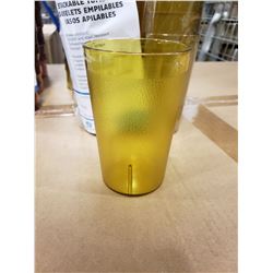 10OZ AMBER PLASTIC TUMBLERS - LOT OF 36