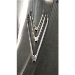 9", 12", 16" HD STAINLESS TONG SET - LOT OF 3