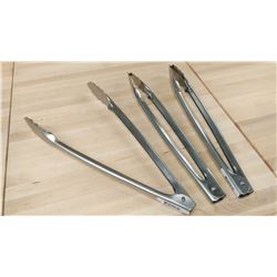 12" STAINLESS EXTRA HEAVY DUTY TONGS - LOT OF 3