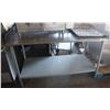 Image 1 : 5 FOOT WORKTABLE W/ STONE TOP & BACKSPLASH