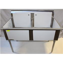 STAINLESS STEEL SINK 2 TUB 24" X 24" X 13"