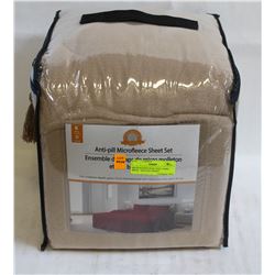 MICROFLEECE KING SIZE CAMEL BEIGE  ANTI PILL SHEET
