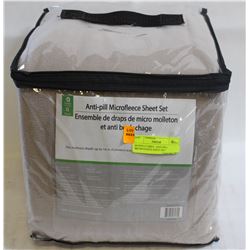 QUEEN LT GREY  ANTI-PILL MICROFLEECE SHEET SET