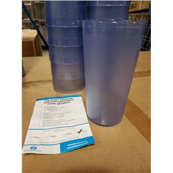 32OZ BLUE PLASTIC TUMBLERS - LOT OF 24