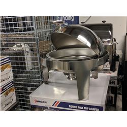 5.6L ROUND STAINLESS ROLL TOP CHAFER WITH FIXED LE