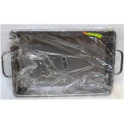 STRAPPED STEEL ROAST PANS - LOT OF 2