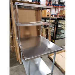 36" X 30" SS TABLE & DOUBLE OVER SHELVES