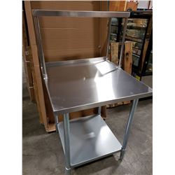 30" X 30" SS TABLE, BACKSPLASH & OVERSHELF