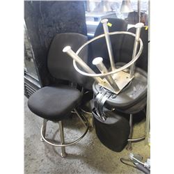 GROUP OF 4 SWIVELING PADDED CHAIRS W/ CHROME BASE