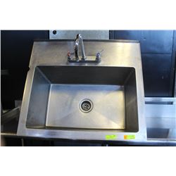 COMMERCIAL S/S SINGLE WELL DROP-IN SINK W/ FAUCET