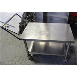 COMMERCIAL STAINLESS STEEL SERVICE CART W/ HANDLE