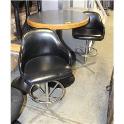 HIGH BAR TABLE W/ 2 BAR-CHAIRS- 34" DIAMETER