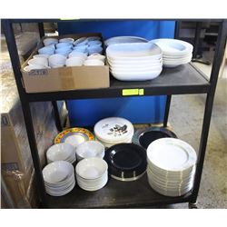 2 SHELVES OF ASSORTED DISHES