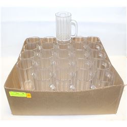 CASE OF 25 POLY BEER MUGS.