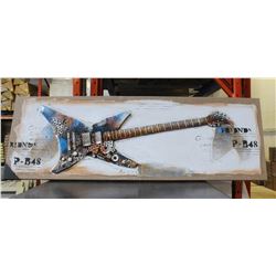 NEW 3D BLUE GUITAR ON CANVAS 5' LONG X 1'H